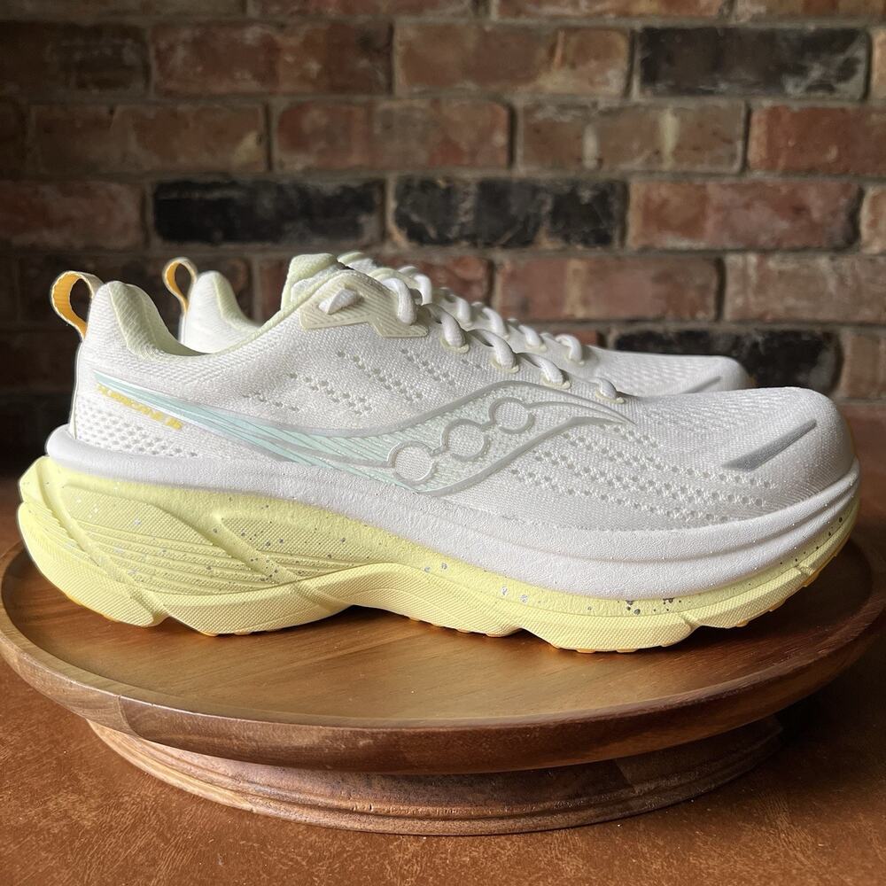 Saucony Hurricane 25 Max Cushion Womens 10 White Yellow Running Sneakers Shoes - Picture 9 of 16